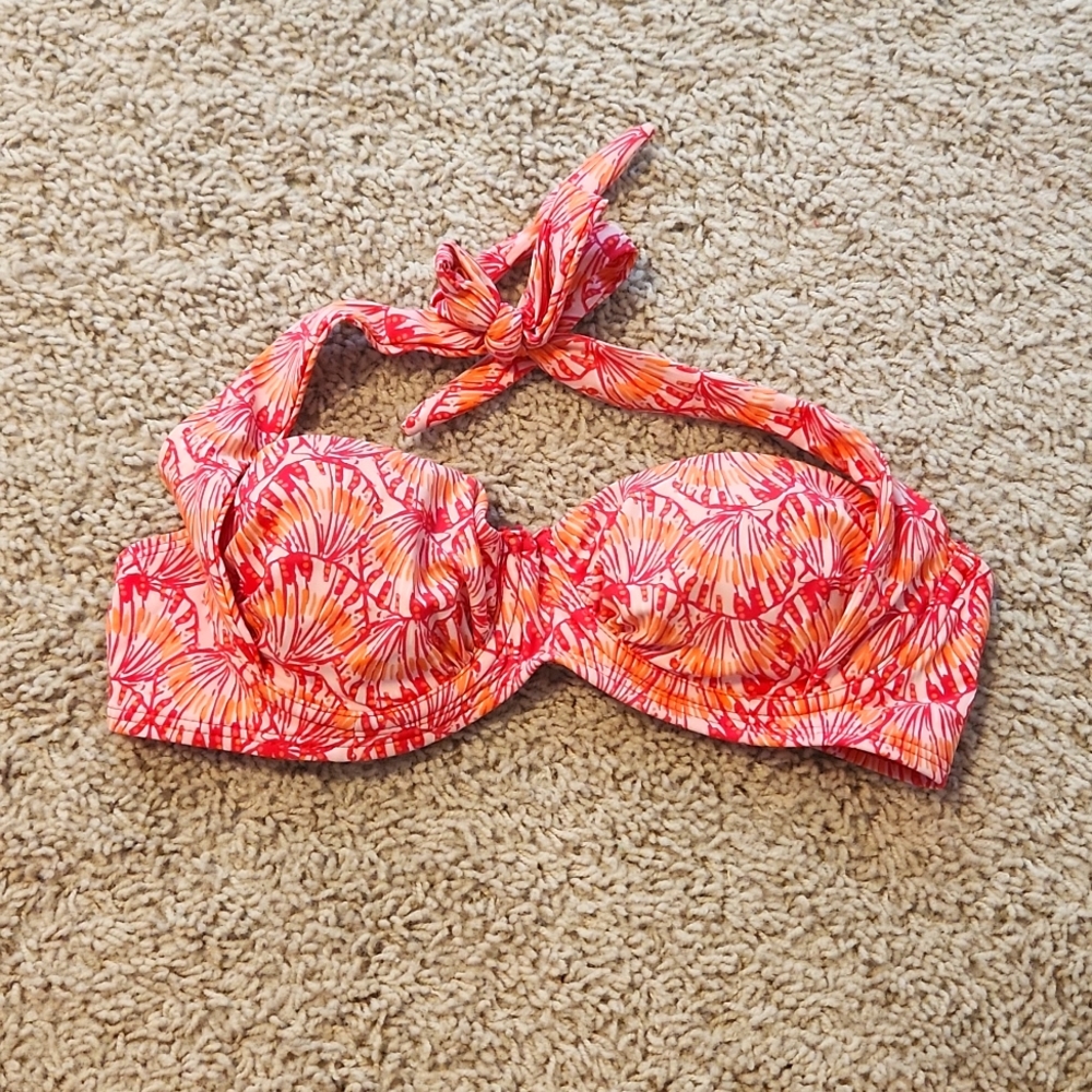 Vineyard Vines Pink and Orange Seashell Bikini Top Size S